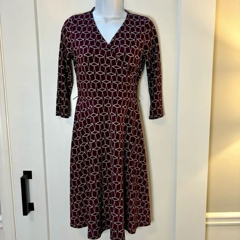 41 Hawthorne long sleeve‎ plum wrap dress woman’s size M